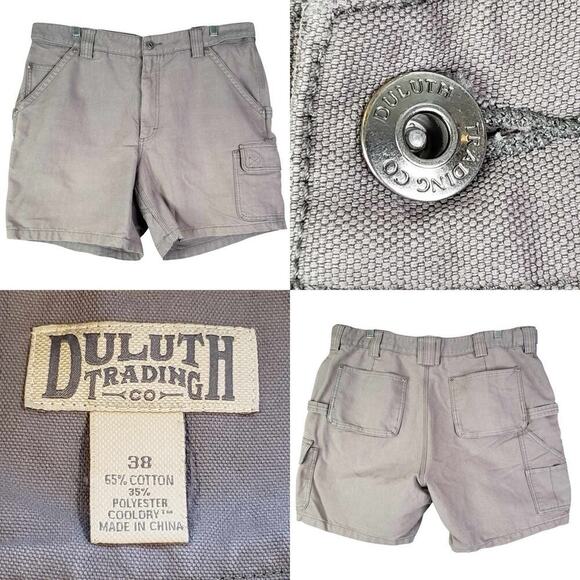 Duluth Trading Co Cargo Shorts Men's Size 38 Heavy Dark Canvas Gray Greige - Picture 1 of 9